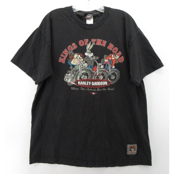 VINTAGE Harley Davidson Shirt Large Taz Looney Tunes Kings Of The Road Y2K